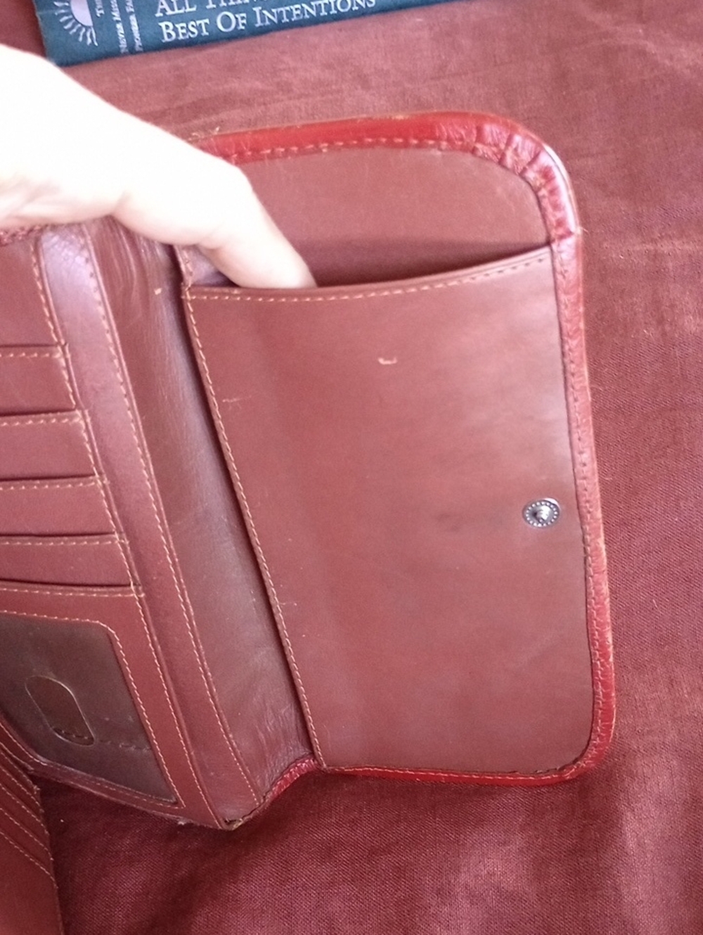 American West Red Leather Hand Tooled Wallet - Picture 10 of 10